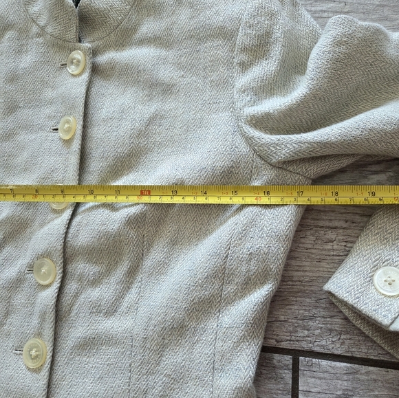 Lauren Ralph Lauren Linen Mandarin Collar Jacket Blazer Women’s 4P Ivory Twill - Picture 13 of 15